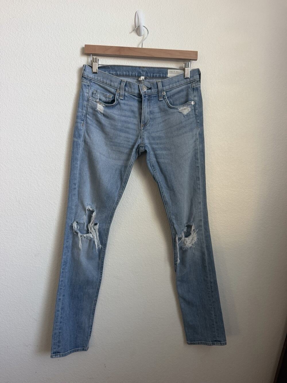 rag & bone The Dre Low Rise Jeans Womens Size 25 Blue Denim Soft Made in USA